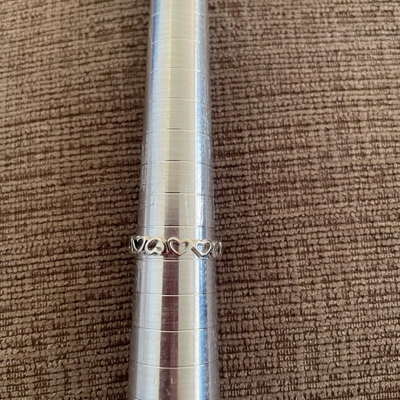 Sterling Silver Heart Ring-Heart Band Ring-Thumb Ring-Stackable Ring - Picture 8 of 8